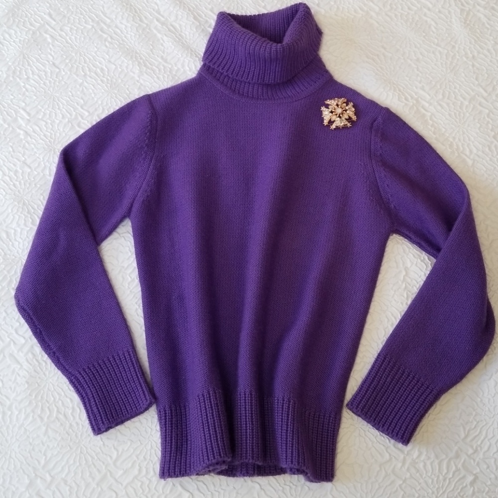 VTG Bogner New Wool Ski Purple Turtleneck Sweater, Size S